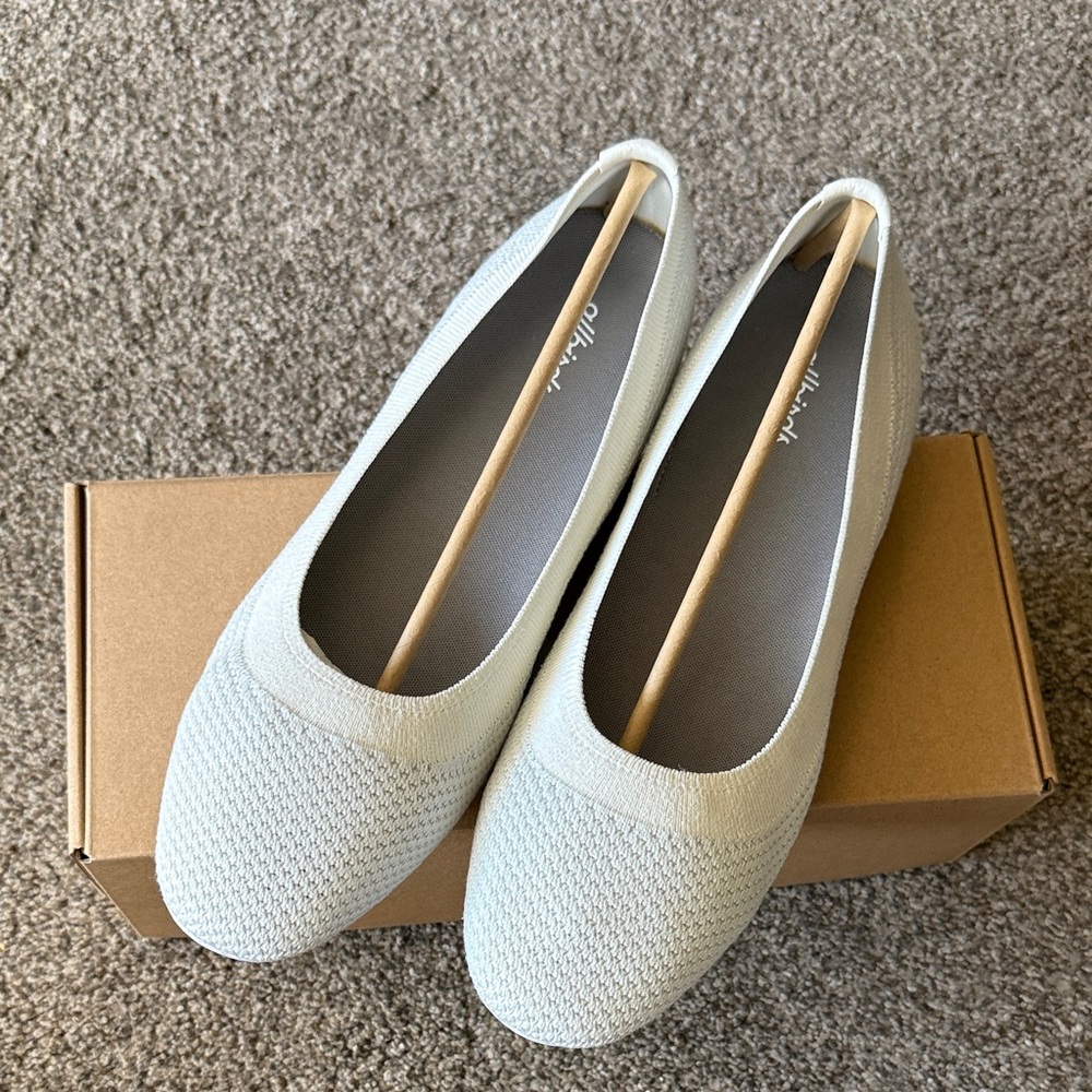 Allbirds Women's Tree Breezer Blizzard White Flats Size 10.5 - Picture 2 of 5